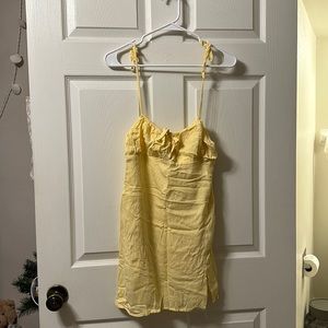 Small garage mini dress, tie front, leg slit